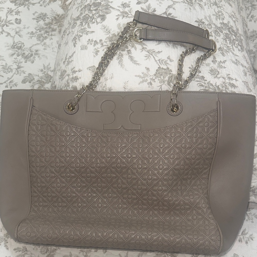 Tory Burch Taupe Tote Bag